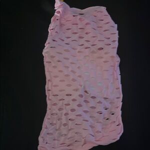 Pink Cutout Mesh Top